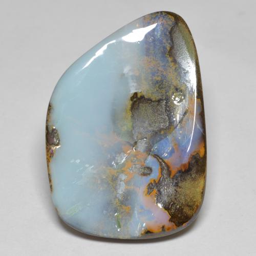 Opala boulder multicolorido natural 23,05ct, forma extravagante, opaco