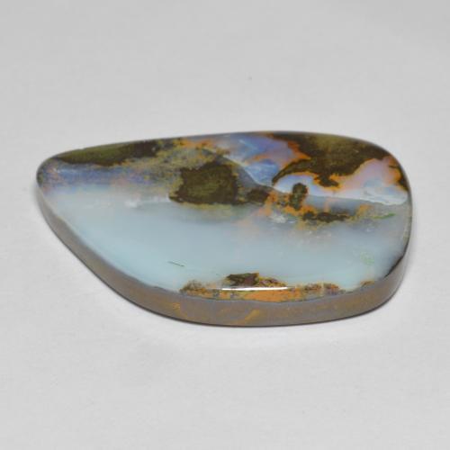 Opala boulder multicolorido natural 23,05ct, forma extravagante, opaco