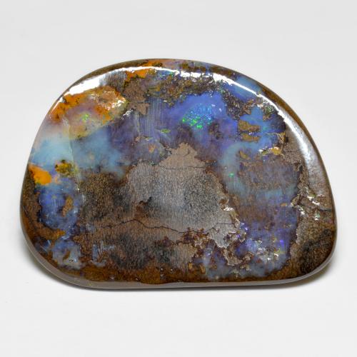 Opala boulder multicolorido natural 49,06ct, forma extravagante, opaco