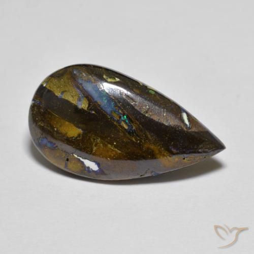 8.30ct Natural Multicolorido Opala de Pedra, Formato de pêra, Opaco