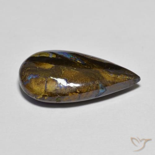 Opala de Pedra Multicolorido Natural 8.30ct, Formato de pêra, Opaco