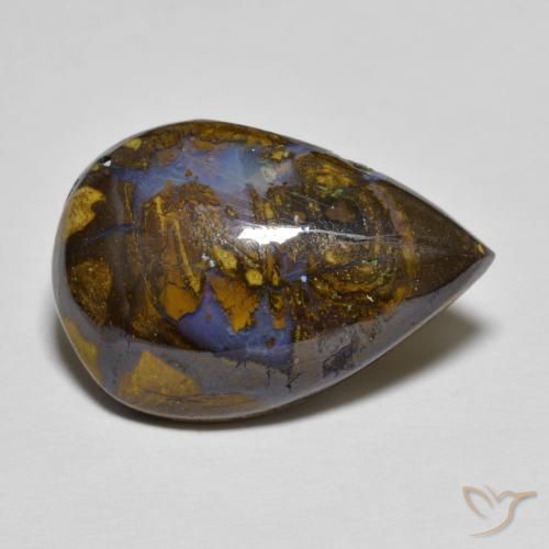 10.43ct Natural Multicolorido Opala de Pedra, Formato de pêra, Opaco