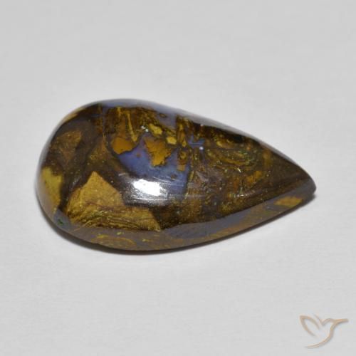 Opala de Pedra Multicolorido Natural 10.43ct, Formato de pêra, Opaco