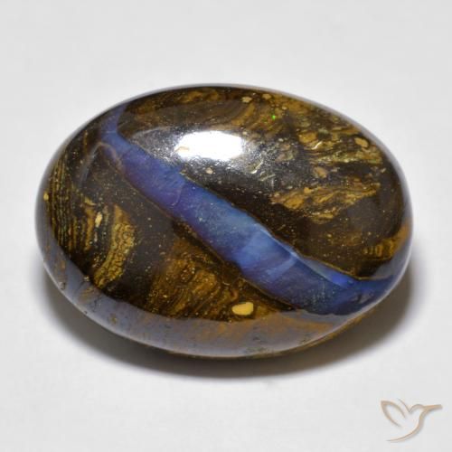 Opala boulder multicolorido natural 20,97ct, corte oval, opaco