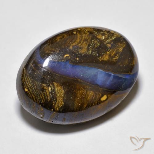 Opala boulder multicolorido natural 20,97ct, corte oval, opaco