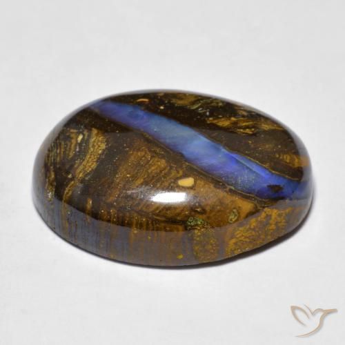 Opala boulder multicolorido natural 20,97ct, corte oval, opaco
