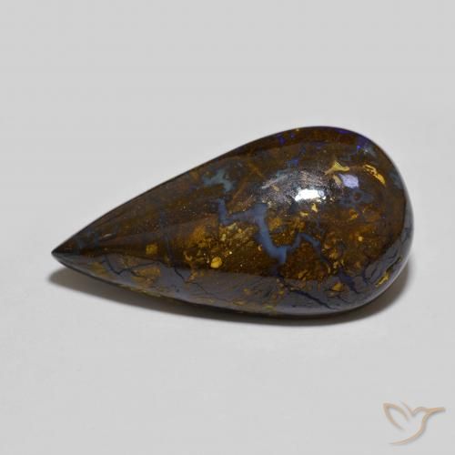 18.19ct Natural Multicolorido Opala de Pedra, Formato de pêra, Opaco