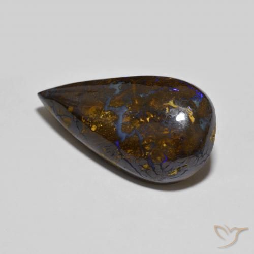 Opala de Pedra Multicolorido Natural 18.19ct, Formato de pêra, Opaco