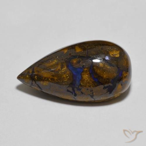 8.32ct Natural Multicolorido Opala de Pedra, Formato de pêra, Opaco