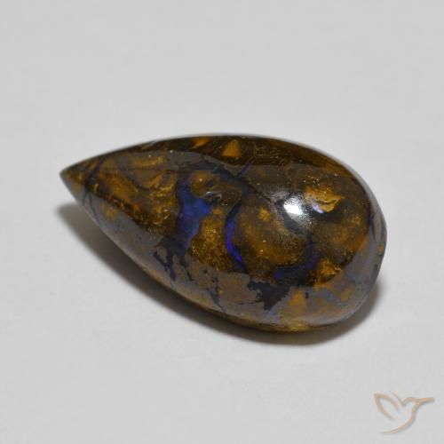 Opala de Pedra Multicolorido Natural 8.32ct, Formato de pêra, Opaco