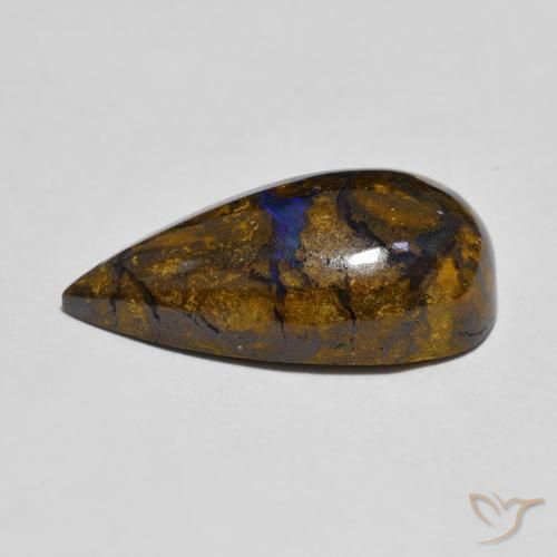 Opala de Pedra Multicolorido Natural 8.32ct, Formato de pêra, Opaco