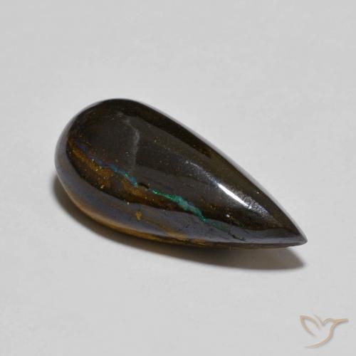 Opala de Pedra Multicolorido Natural 6.90ct, Formato de pêra, Opaco