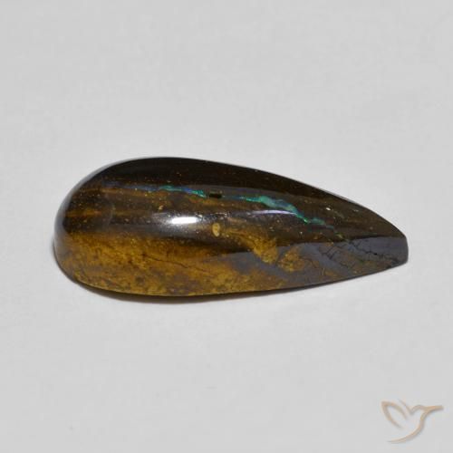 Opala de Pedra Multicolorido Natural 6.90ct, Formato de pêra, Opaco