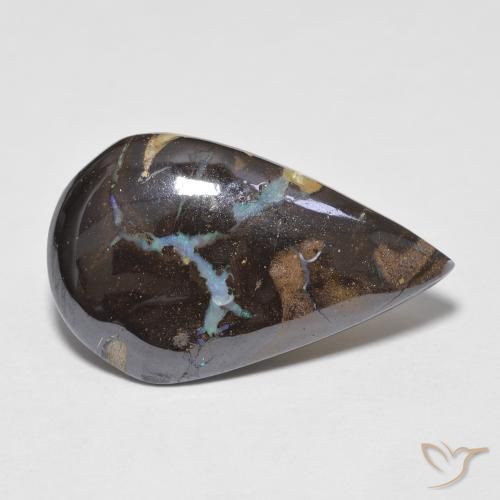Opala de Pedra Multicolorido Natural 6.10ct, Formato de pêra, Opaco