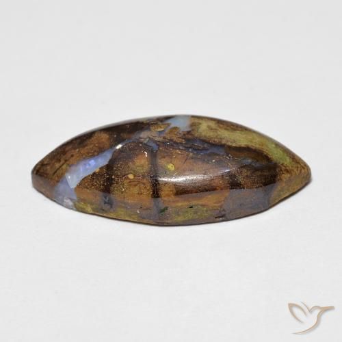 Opala de Pedra Multicolorido Natural 6.38ct, Marquesa, Opaco