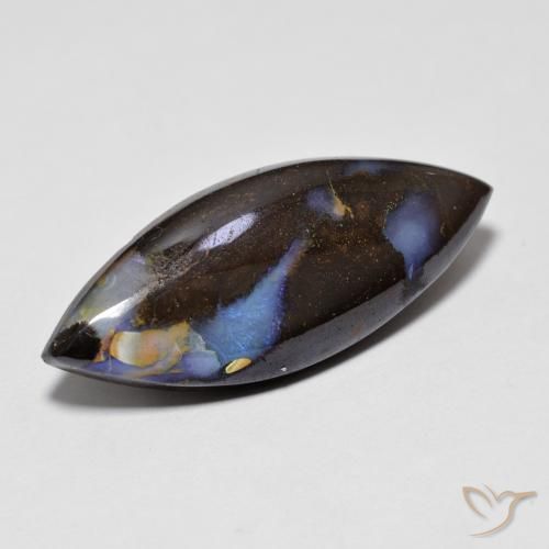 Opala de Pedra Multicolorido Natural 9.65ct, Marquesa, Opaco