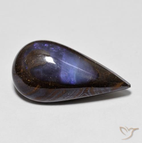 8.11ct Natural Multicolorido Opala de Pedra, Formato de pêra, Opaco