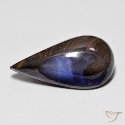 Opala de Pedra Multicolorido Natural 8.11ct, Formato de pêra, Opaco