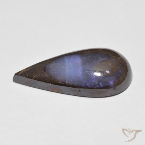 Opala de Pedra Multicolorido Natural 8.11ct, Formato de pêra, Opaco