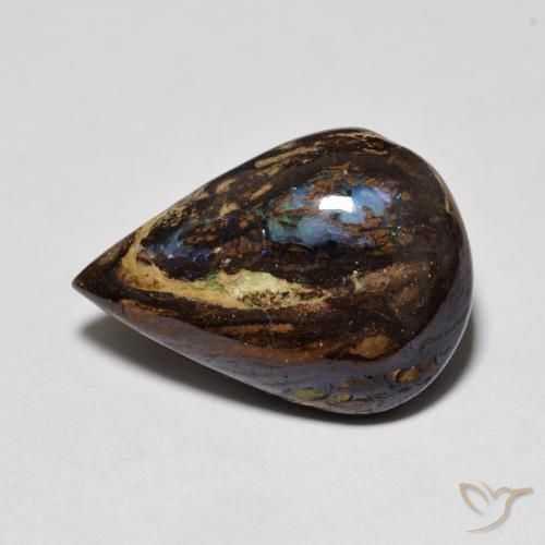 7.48ct Natural Multicolorido Opala de Pedra, Formato de pêra, Opaco
