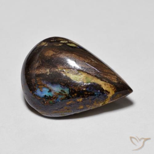 Opala de Pedra Multicolorido Natural 7.48ct, Formato de pêra, Opaco