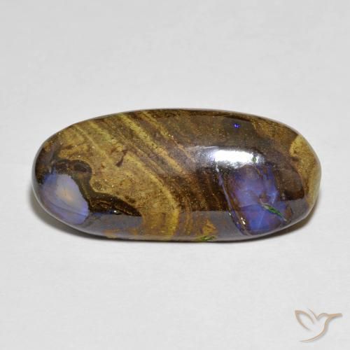 Opala boulder multicolorido natural 7,37ct, corte oval, translúcido