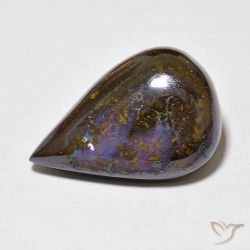 9.46ct Natural Multicolorido Opala de Pedra, Formato de pêra, Opaco