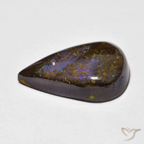 Opala de Pedra Multicolorido Natural 9.46ct, Formato de pêra, Opaco