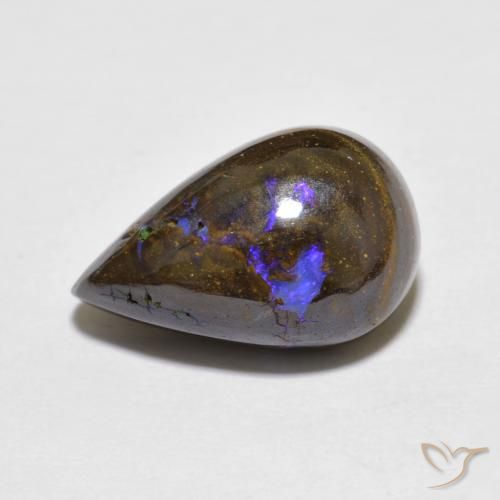 Opala de Pedra Multicolorido Natural 7.30ct, Formato de pêra, Opaco