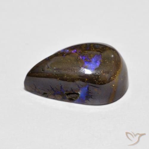 Opala de Pedra Multicolorido Natural 7.30ct, Formato de pêra, Opaco