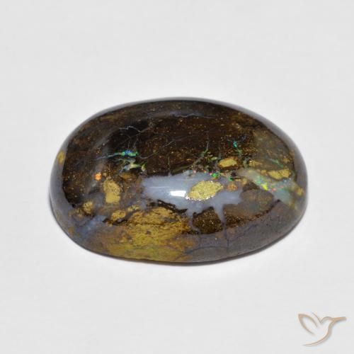 Opala de Pedra Multicolorido Natural 11.57ct, oval, Opaco