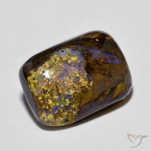 Opala de Pedra Multicolorido Natural 8.58ct, Almofada, Opaco