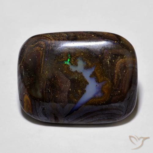 16.52ct Natural Multicolorido Opala de Pedra, Almofada, Opaco