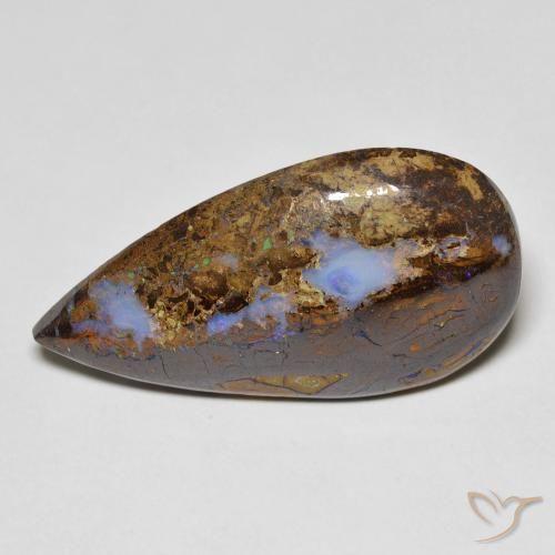 11.36ct Natural Multicolorido Opala de Pedra, Formato de pêra, Opaco