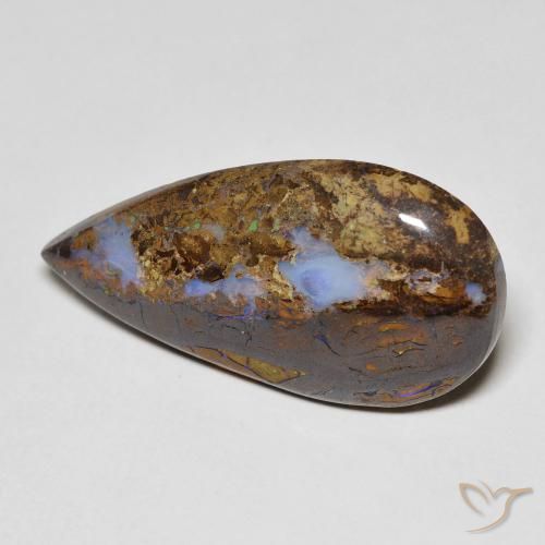 Opala de Pedra Multicolorido Natural 11.36ct, Formato de pêra, Opaco