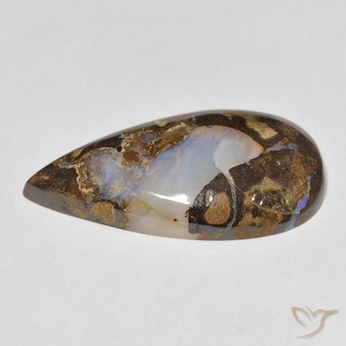 Opala de Pedra Multicolorido Natural 13.28ct, Formato de pêra, Opaco