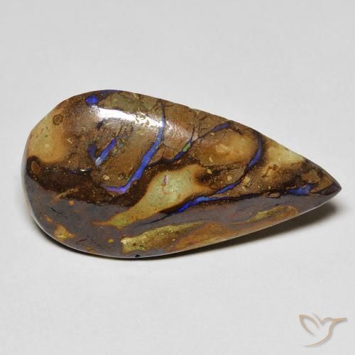 11.51ct Natural Multicolorido Opala de Pedra, Formato de pêra, Opaco