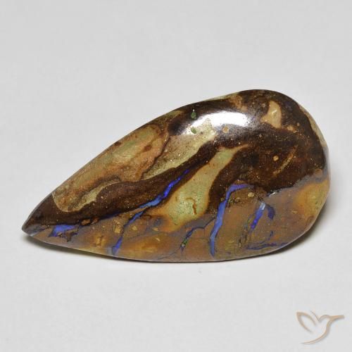 Opala de Pedra Multicolorido Natural 11.51ct, Formato de pêra, Opaco