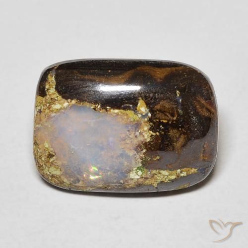 5.41ct Natural Multicolorido Opala de Pedra, Almofada, Opaco