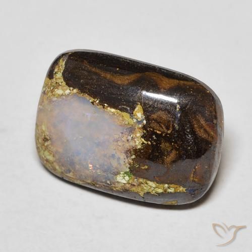 Opala de Pedra Multicolorido Natural 5.41ct, Almofada, Opaco