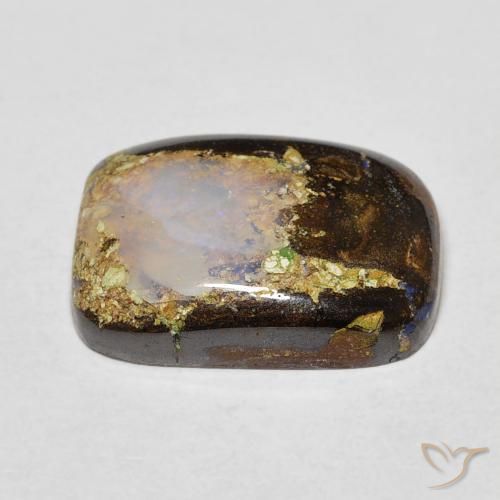 Opala de Pedra Multicolorido Natural 5.41ct, Almofada, Opaco