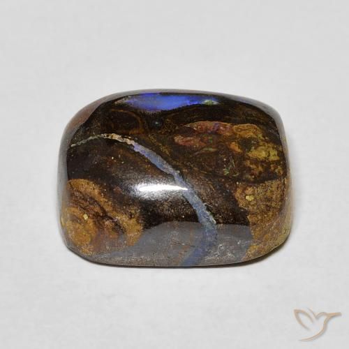 Opala de Pedra Multicolorido Natural 9.41ct, Almofada, Opaco