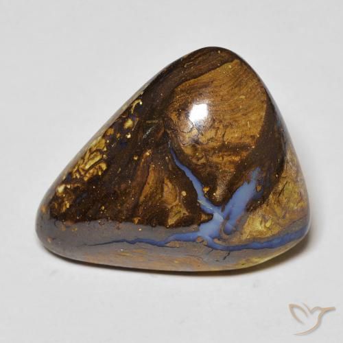 Opala boulder multicolorido natural 17,24ct, trillion, opaco