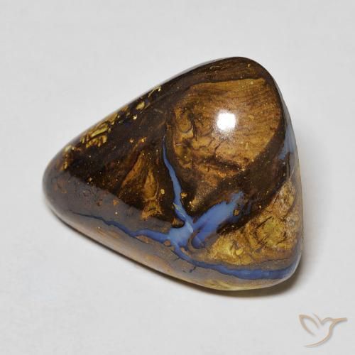 Opala boulder multicolorido natural 17,24ct, trillion, opaco