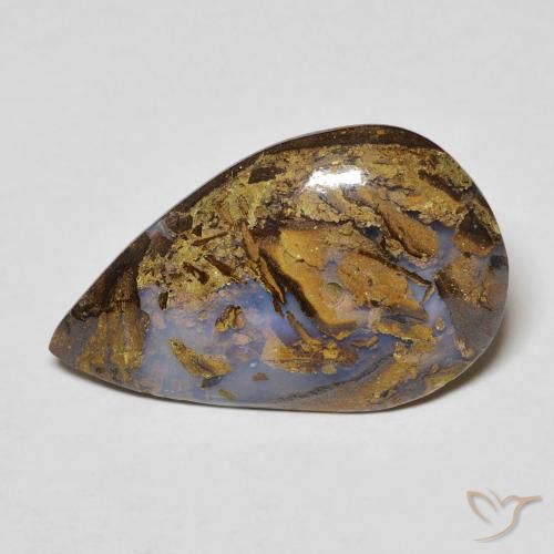9.98ct Natural Multicolorido Opala de Pedra, Formato de pêra, Opaco