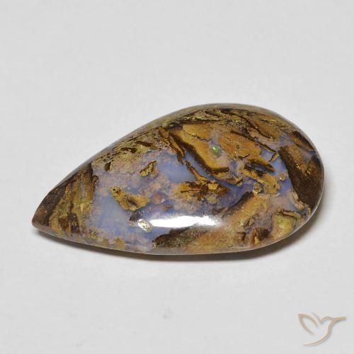 Opala de Pedra Multicolorido Natural 9.98ct, Formato de pêra, Opaco