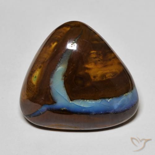 Opala boulder multicolorido natural 25,50ct, trillion, opaco
