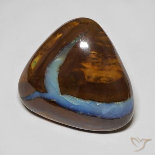 Opala boulder multicolorido natural 25,50ct, trillion, opaco