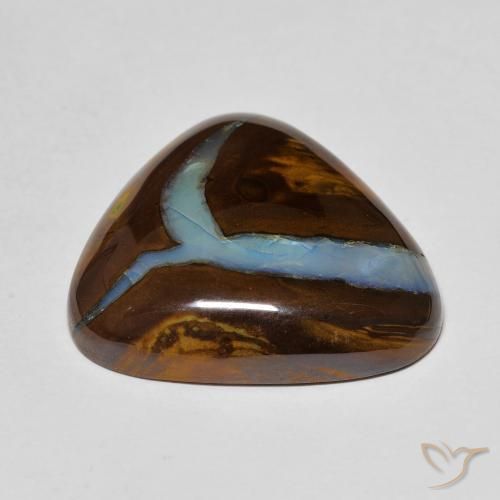 Opala boulder multicolorido natural 25,50ct, trillion, opaco