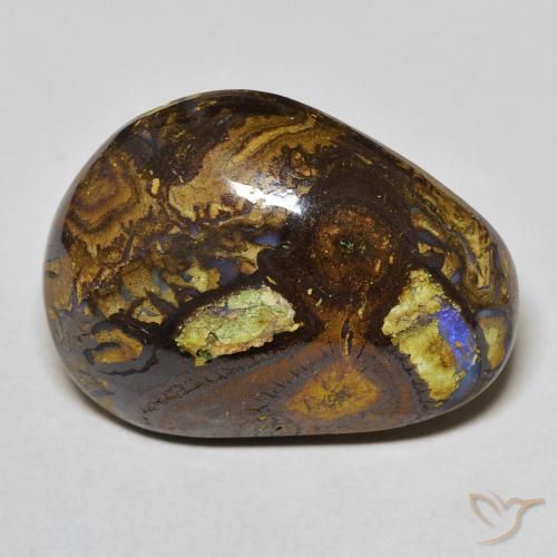 Opala boulder multicolorido natural 21,59ct, forma extravagante, opaco